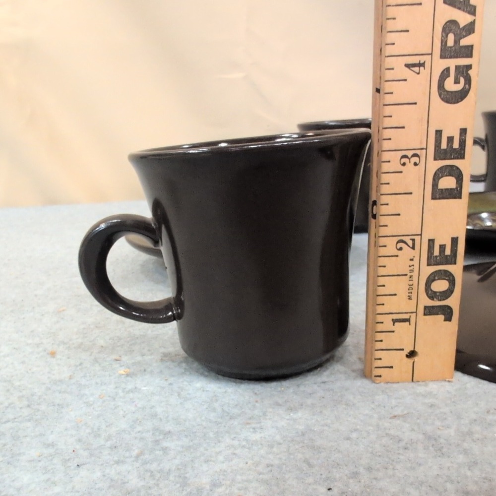 Franciscan Madeira Dark Brown Olive Green Coffee Cup and Saucer Set of 5 - Picture 6 of 10